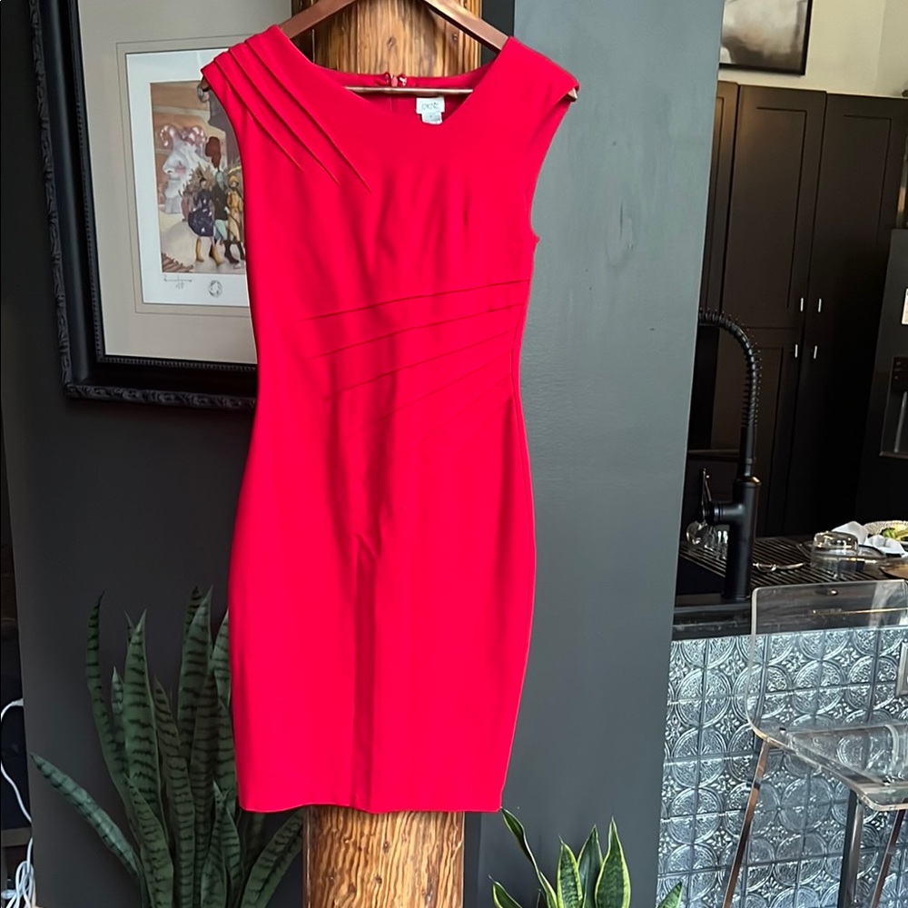 Cache Pink Sheath Mini Dress with Scoop Neck for Night Out